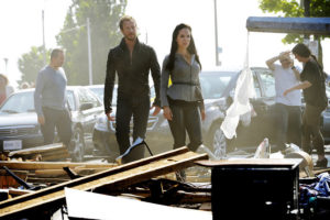 LOST GIRL -- "Here Comes the Night" Episode 507 -- Pictured: (l-r) Kris Holden-Ried as Dyson, Anna Silk as Bo -- (Photo by: Steve Wilkie/Prodigy Pictures)