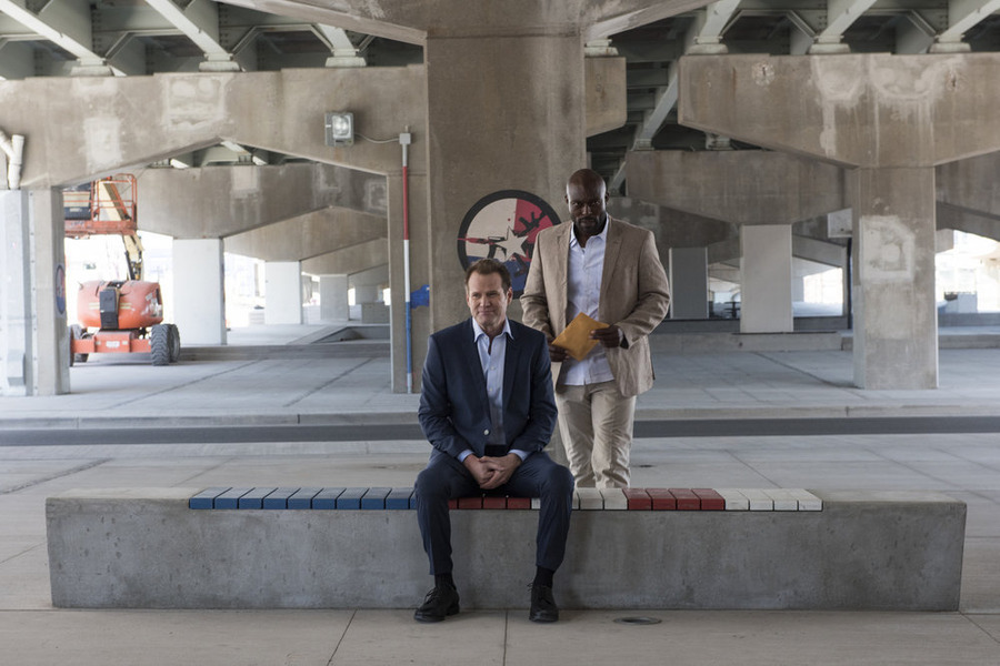HEROES REBORN -- "Brave New World / Odessa" Episode 101/102 -- Pictured: (l-r) Jack Coleman as HRG, Jimmy Jean-Louis as The Haitian -- (Photo by: Christos Kalohoridis/NBC)