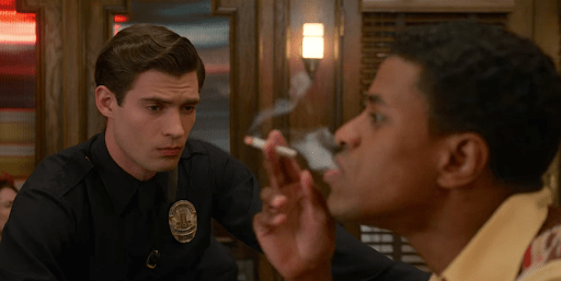 Jack, in a cop's uniform, talks to Archie for the first time in Episode One Hooray for Hollywood