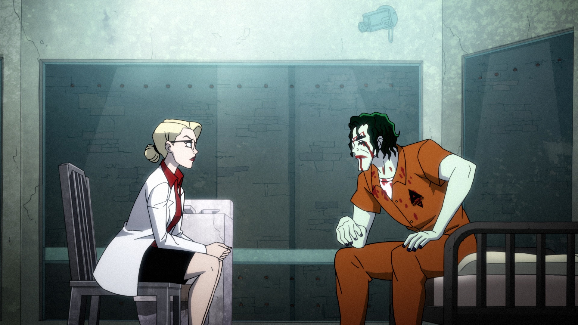 Harley Quinn sits in therapy with Joker in All the Best Inmates Have Daddy Issues