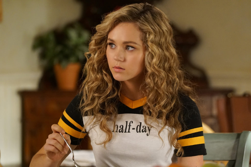 Brec Bassinger in plain High School Attire in Stargirl Episode 4: Wildcat