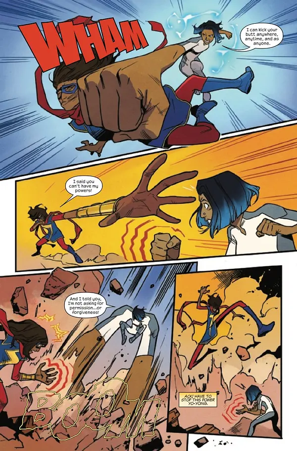 Kamala and Qarin fight each other in ms marvel beyond the limit #5
