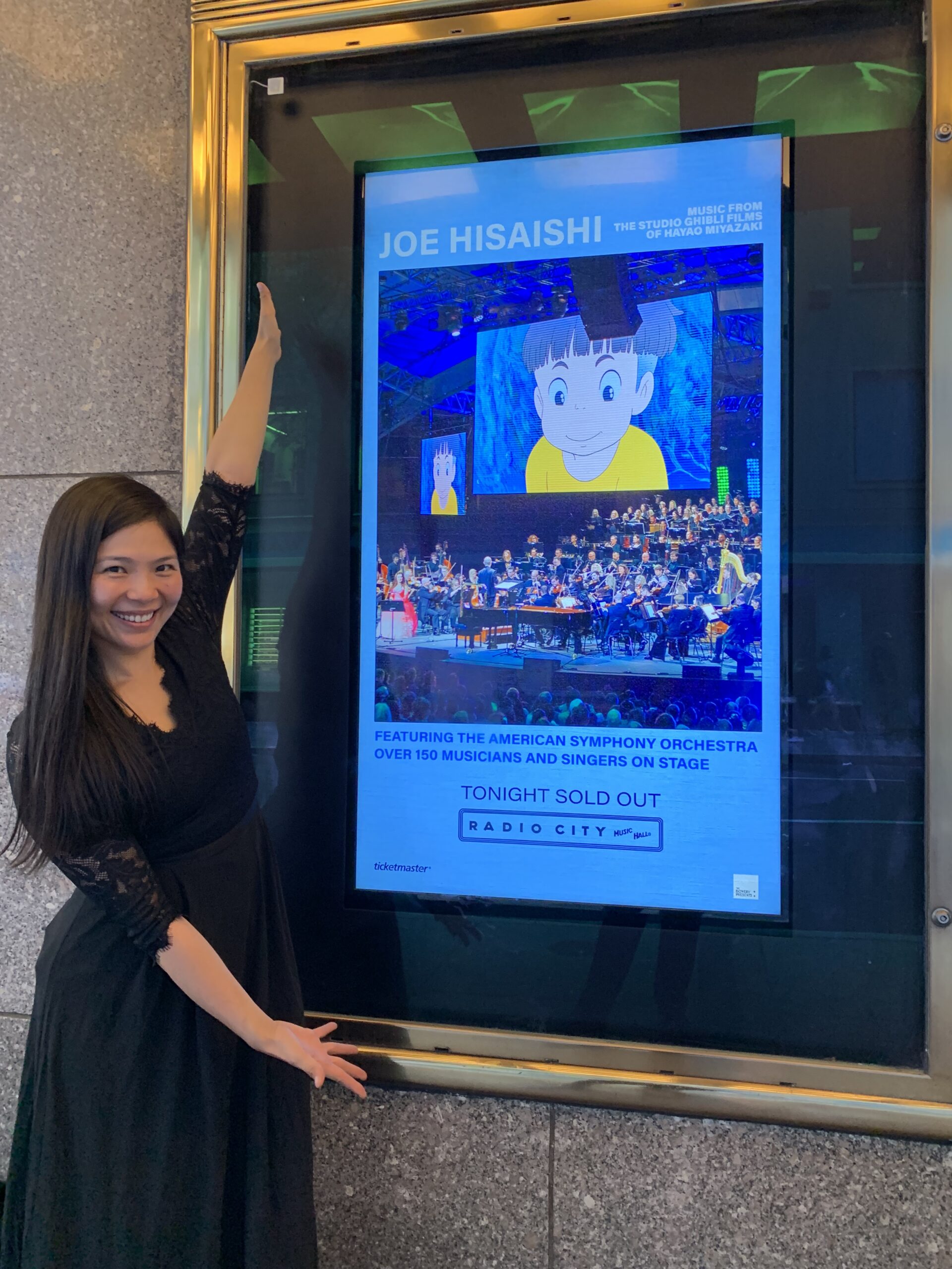 Image of the poster for the concert that reads Joe Hisaishi: Music from the Studio Ghibli Films of Hayao Miyazaki