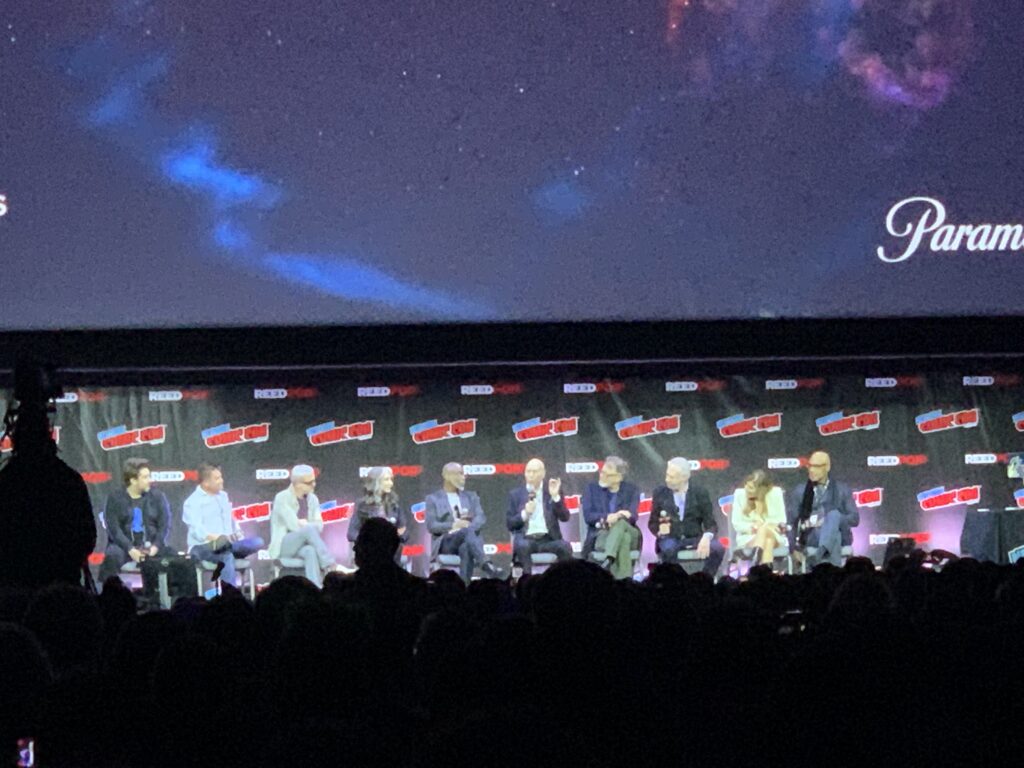 the cast of Star Trek Picard on stage