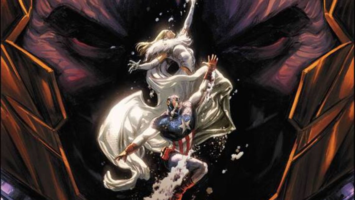 comic book art of emma frost and captain america in captain america sentinel of liberty