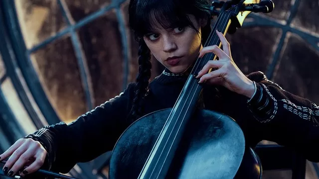 Wednesday Addams plays the Cello
