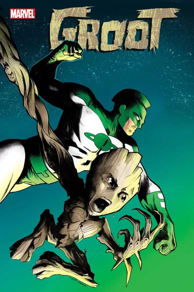 Cover of the new Groot comic book issue 1, cover art by Lee Garbett