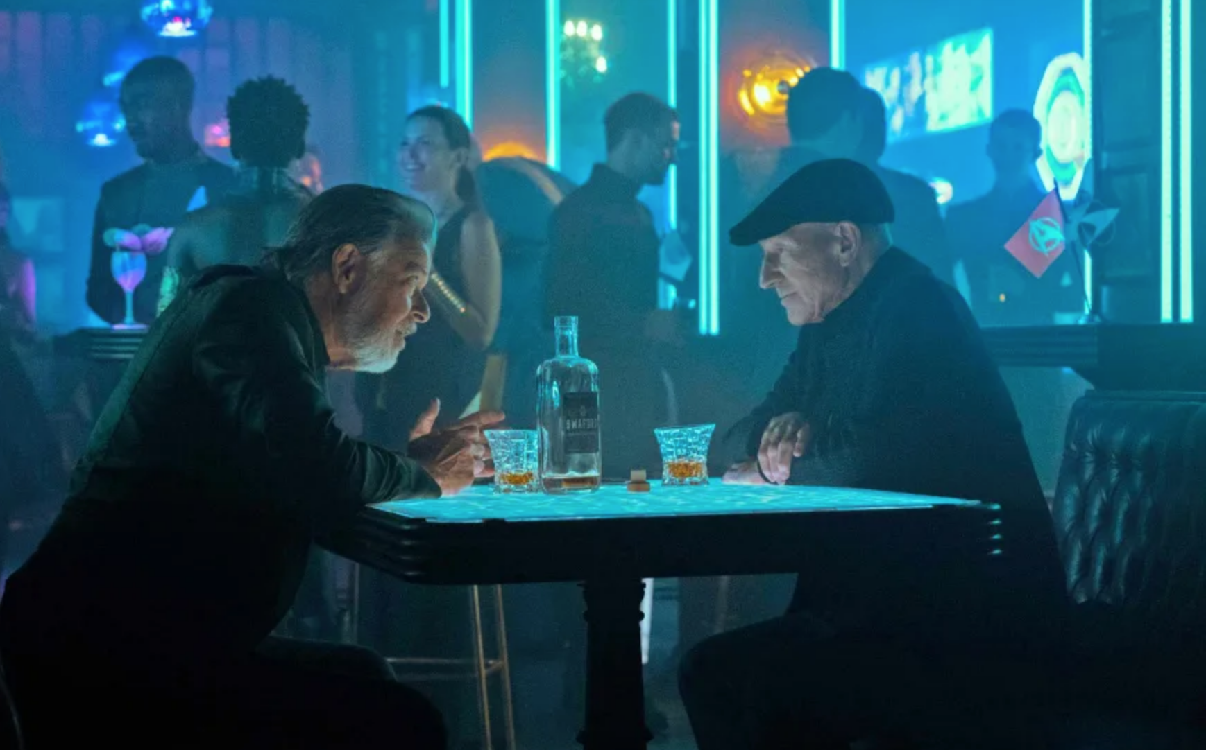 Riker and Picard meet in a dark bar