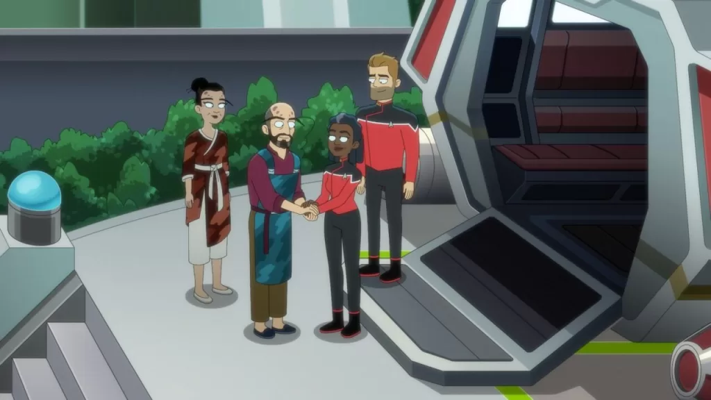 Freeman greets alien dignitaries
