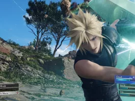Cloud Swinging a Sword in Final Fantasy VII Rebirth